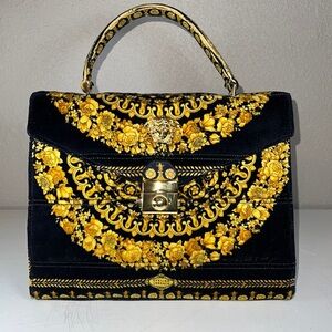 Atelier Versace Vintage 1992 Gianni Versace Couture Baroque Velour KELLY…